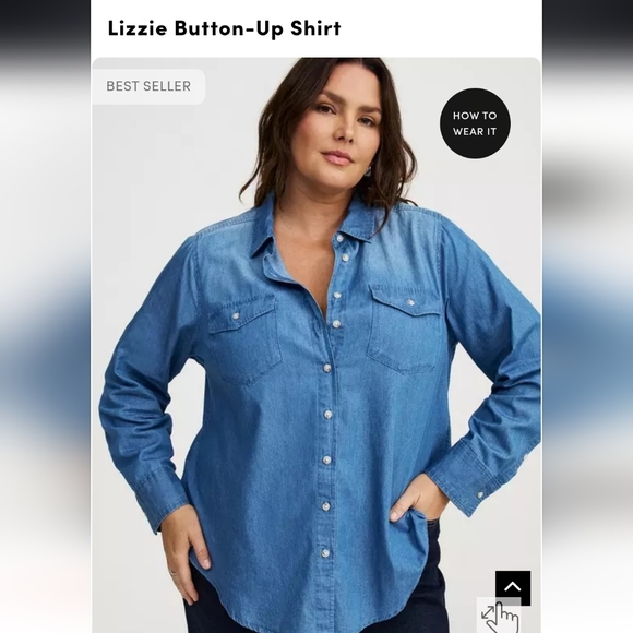 torrid Tops - Torrid Blue Button Down Shirt